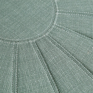 Oversized Round Pouf Ottoman – Seafoam Floral Fabric