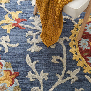 9x12 Handmade Wool Area Rug – Blossom Floral Collection