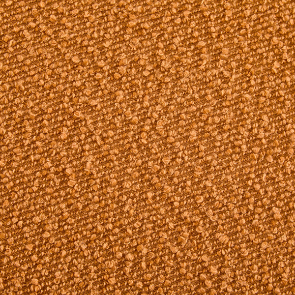 Round Boucle Ottoman with Wooden Legs