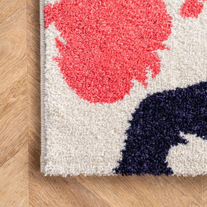 Kids Handprint Area Rug 5x8 Multicolor Polypropylene