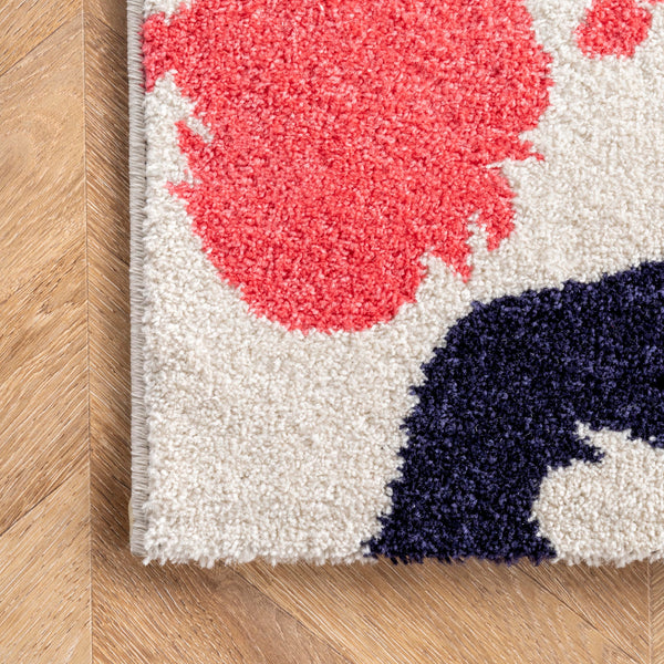 Kids Handprint Area Rug 5x8 Multicolor Polypropylene