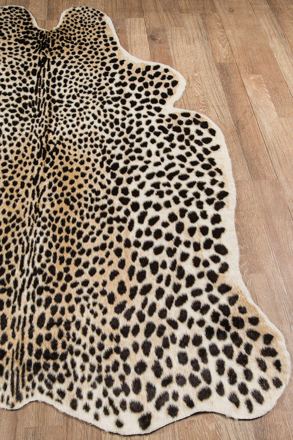 Faux Animal Hide Area Rug – Cheetah Print, Round 7'10"