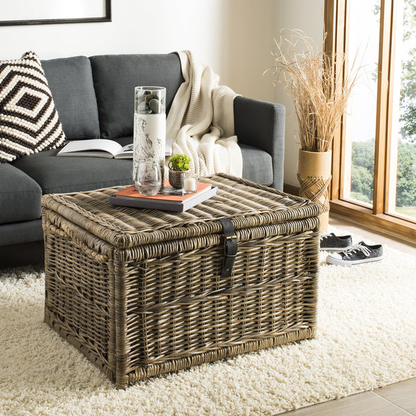 Wicker Storage Trunk with Lid – Collapsible Rattan Chest