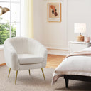 Boucle Barrel Accent Chair with Removable Cushion