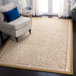Hand-Hooked Wool Area Rug – Leopard Pattern, 6' x 9'