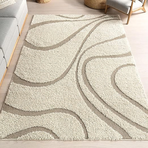 10x14 Modern Shag Area Rug – Abstract Polypropylene Indoor Rug
