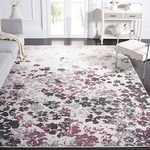 Floral Area Rug 10x14 Rectangular – Polypropylene, Non-Shedding, Indoor