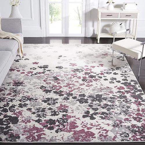 Floral Area Rug 10x14 Rectangular – Polypropylene, Non-Shedding, Indoor