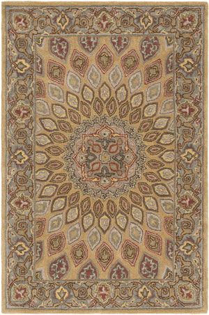 Hand-Tufted Wool Area Rug 4' x 6' – Traditional Oriental Medallion