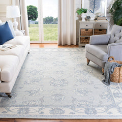 Hand-Tufted Wool Area Rug 9x12 Transitional Trellis Medallion