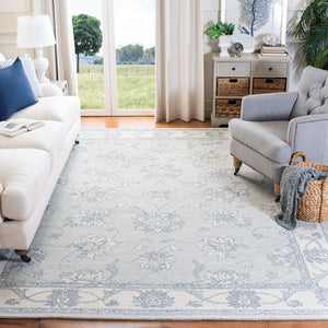 Hand-Tufted Wool Area Rug 9x12 Transitional Trellis Medallion