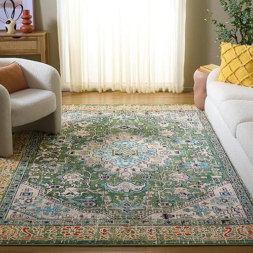 12x15 Boho Medallion Area Rug – Polypropylene, Non-Shedding, Indoor