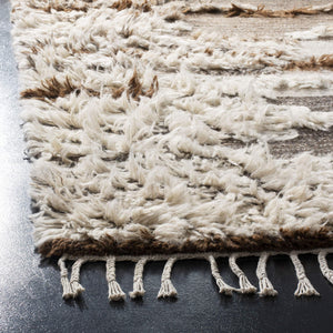 Hand-Knotted Wool Accent Rug 3' x 5' – Grey & Brown Tribal Design