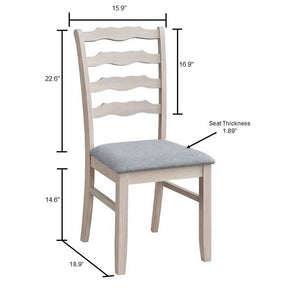 ACTU Farmhouse Dining Table Set with Upholstered Chairs for 4–6