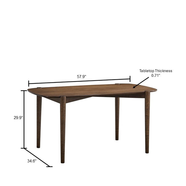 ACTU 58” Mid-Century Modern Dining Table Set for Small Spaces (Seats 4–6)