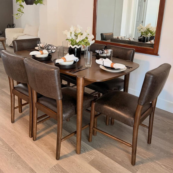 ACTU 58” Mid-Century Modern Dining Table Set for Small Spaces (Seats 4–6)