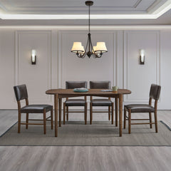 ACTU 58” Mid-Century Modern Dining Table Set for Small Spaces (Seats 4–6)