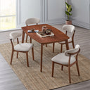 ACTU Scandinavian Dining Table Set with Upholstered Chairs for Small Spaces (Seats 4–6)