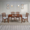ACTU Farmhouse Dining Table Set with Upholstered Chairs for 4–6