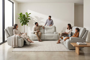 Atlas Fog Zero Gravity Power Reclining Sofa w/ Fridge