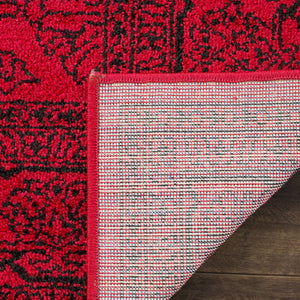 Red & Black Oriental Area Rug 10x14 – Traditional Medallion, Non-Shedding, Machine Woven