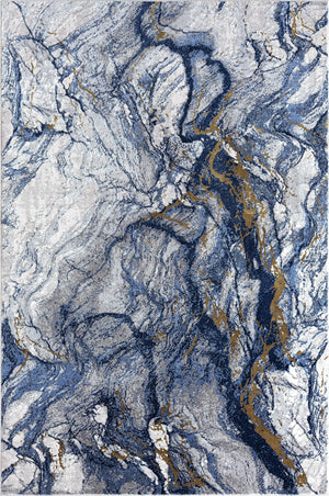 Blue Grey Marble Area Rug