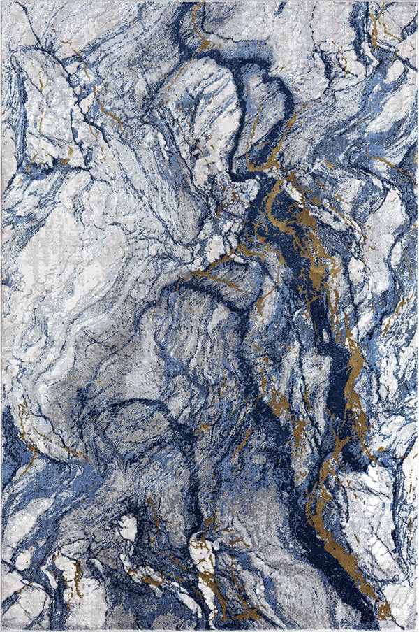 Blue Grey Marble Area Rug