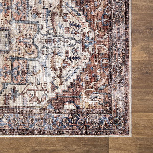 Vintage Medallion Terracotta Area Rug
