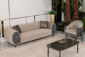 Capella Beige/Gray Living Room Set