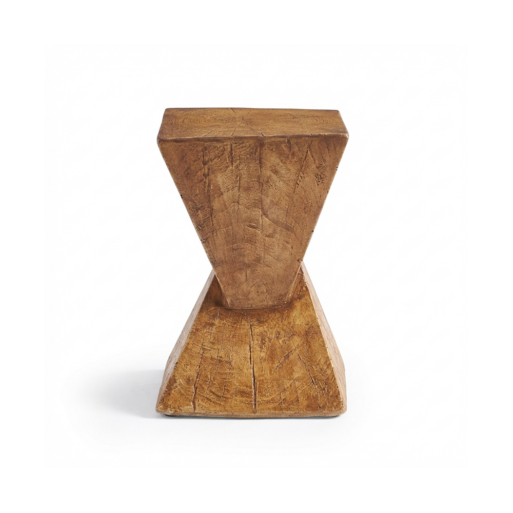 Concrete Accent Side Table – Twisted Hourglass Design