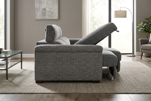 Lucious Gray Double Slider Power Sectional Sofa w/ Storage LAF Chaise