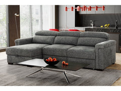 Lucious Gray Double Slider Power Sectional Sofa w/ Storage RAF Chaise