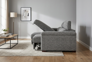 Lucious Gray Double Slider Power Sectional Sofa w/ Storage RAF Chaise