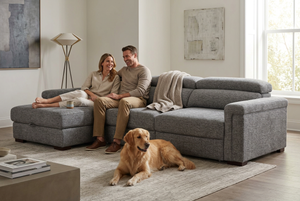 Lucious Gray Double Slider Power Sectional Sofa w/ Storage RAF Chaise