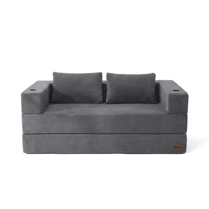 Convertible Futon Sofa Bed with Corduroy Cover & Pillow