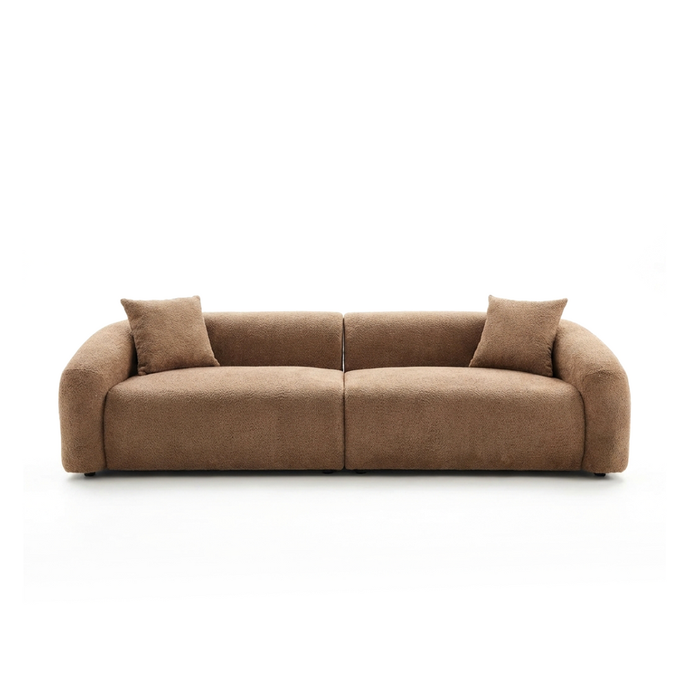 Modern Sectional Sofa 3-Seater with Curved Armrests