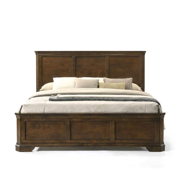 Traditional Wood Panel Bedroom Set – Antique Walnut