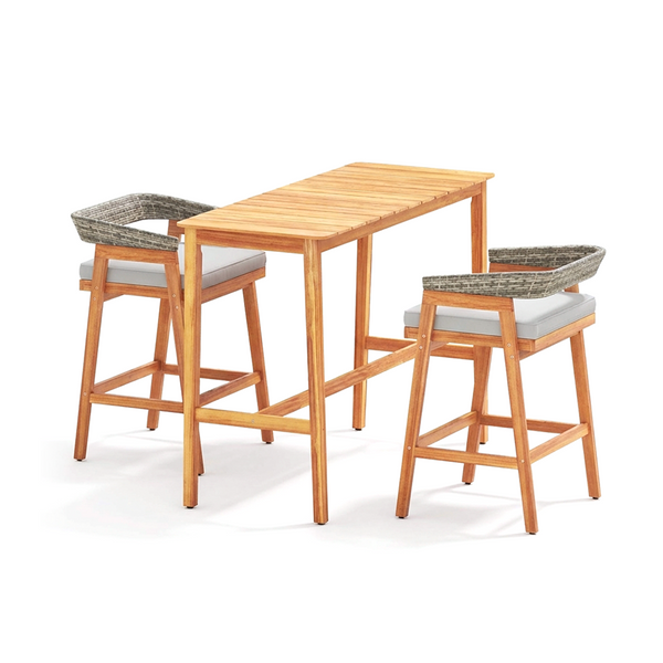 Acacia Wood Outdoor Bar Table 54" x 22" x 38"