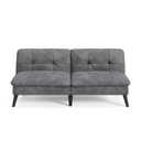 Velvet Futon Sofa Bed – Convertible Loveseat with Adjustable Backrest, Grey