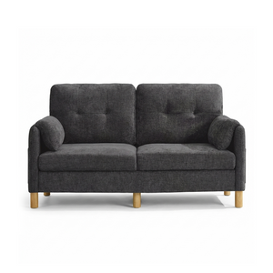 Chenille Loveseat Sofa with Storage Pockets