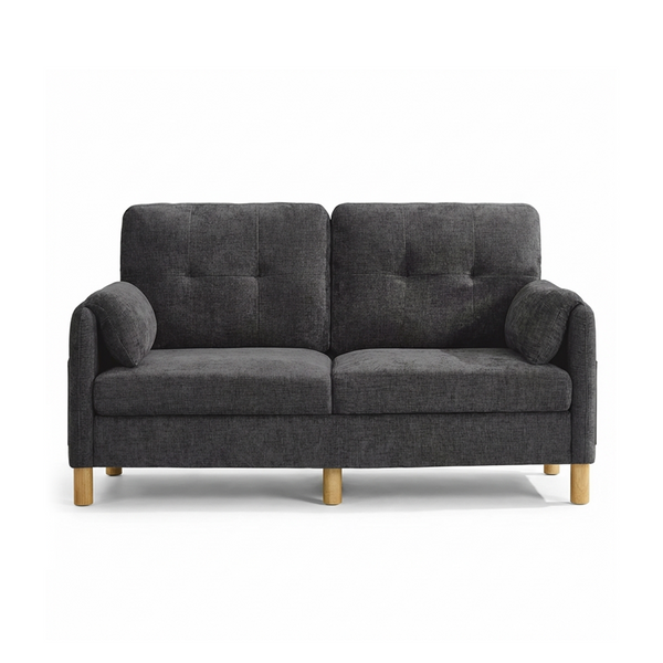 Chenille Loveseat Sofa with Storage Pockets