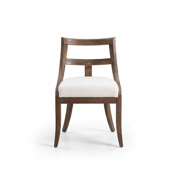 Farmhouse Dining Chairs with Curved Open Back & Padded Seat