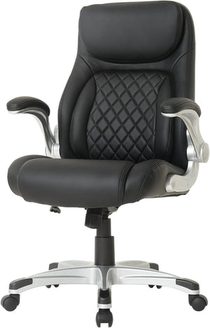 Ergonomic PU Leather Office Chair with Click-5 Lumbar Support