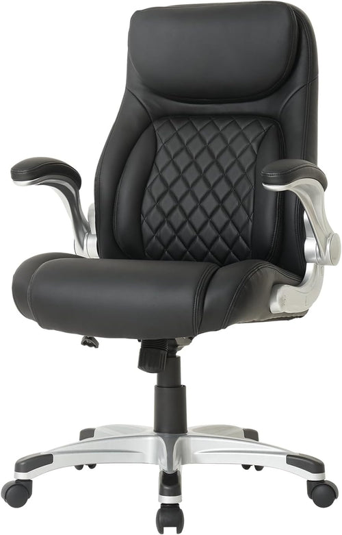 Ergonomic PU Leather Office Chair with Click-5 Lumbar Support